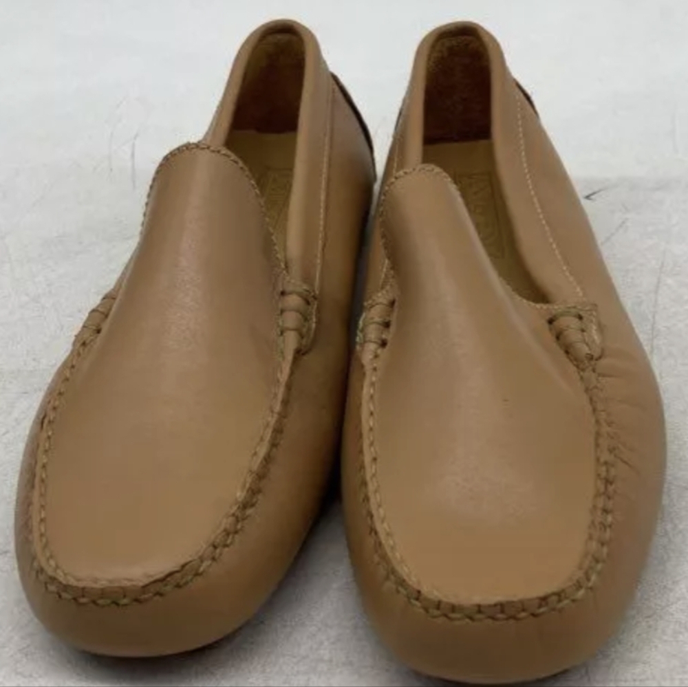 Lands' End Comfort Slip-On Tan Leather Loafers Women's Size 9B MSRP $1…